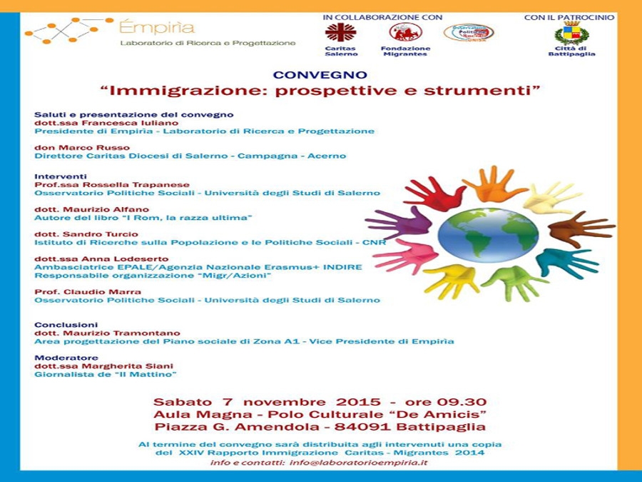 Battipaglia – Alla De Amicis, presentazione del “XXIV Rapporto Immigrazione Caritas-Migrantes”