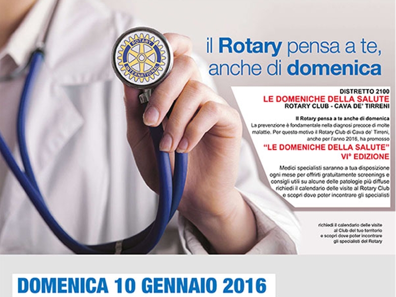 Rotary Club Cava de’ Tirreni, “Le Domeniche della Salute” ripartono il 10 gennaio con uno screening dedicato ai bambini”