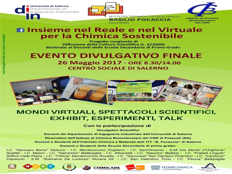 Salerno. Al Centro Sociale, “Insieme nel Reale e nel Virtuale per la Chimica Sostenibile”