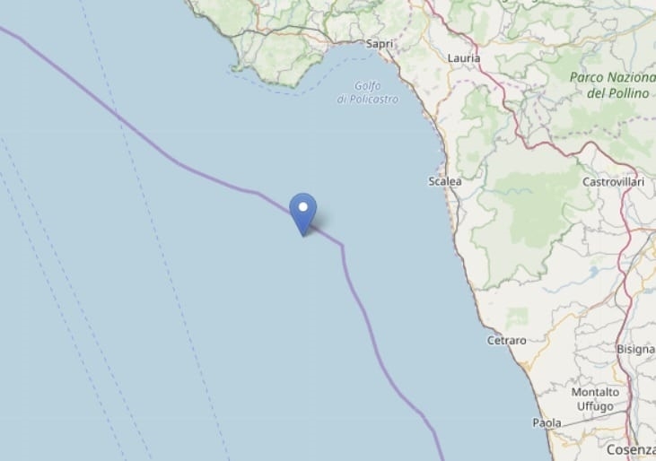 Scossa di terremoto nel mar Tirreno, paura a Scalea