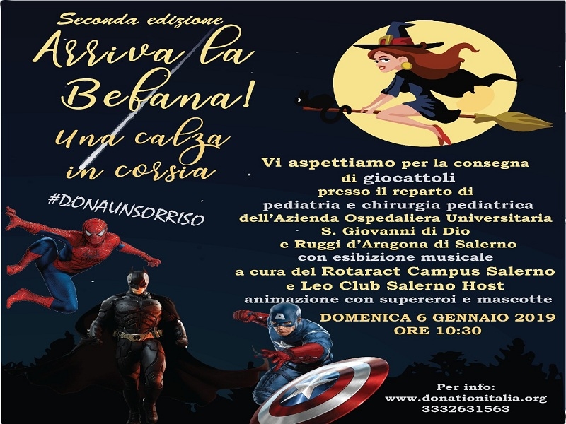 Salerno. “Arriva la Befana, un giocattolo in pediatria”