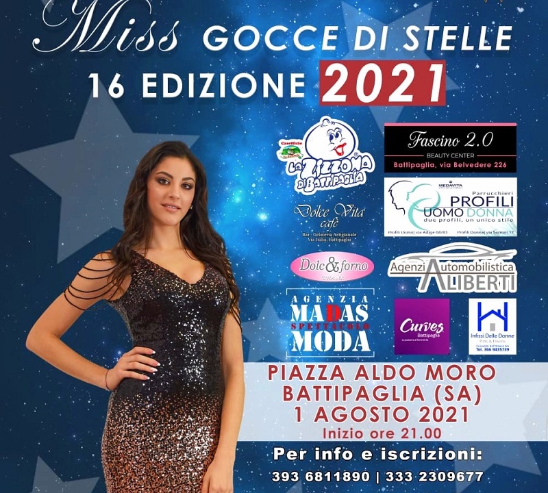 Battipaglia. Domenica in Via Italia Miss Gocce di Stelle, aperte le iscrizioni