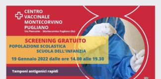 Montecorvino Pugliano. Mercoledì screening gratuito anti Covid ai bambini