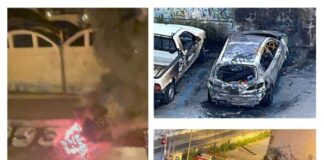Battipaglia. Paura nella notte, auto in fiamme. Esplodono i pneumatici ed i vetri di una Alfa 146