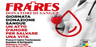 Battipaglia. Emergenza sangue, domenica Fratres organizza la giornata della donazione (8-11 e 30)