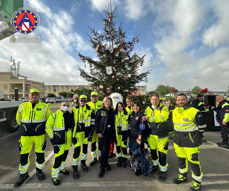 Battipaglia. Volontari della Protezione Civile in trasferta a San Marco Evangelista con i vertici regionali (foto)