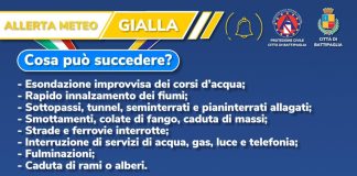 Campania. Maltempo su tutta la regione, allerta gialla fino a stasera