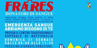 Battipaglia. Fratres: domani dona il sangue, l’appuntamento è al Centro trasfusionale