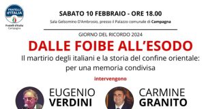 Campagna. Sabato a Palazzo di Città, Fratelli d’Italia ricorda il dramma degli esuli d’Istria, della Dalmazia e della Venezia Giulia