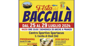Eboli. S. Cecilia, tutto pronto per la Festa del Baccalà dal 25 al 29 luglio