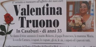 Battipaglia. È venuta a mancare all’affetto dei suoi cari Valentina Truono in Casaburi, di anni 33