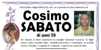 Battipaglia. Necrologio. Si è spenta la cara esistenza di Cosimo Sabato, di anni 59