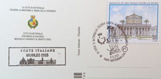 Battipaglia. Giubileo della Speranza, presentato il timbro postale dedicato alla Madonna