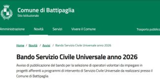 Battipaglia. Servizio Civile 2026 al Comune, la domanda scade l’8 aprile 2026