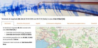 Paura ieri sera: scossa di terremoto a Eboli, tremano i palazzi anche a Battipaglia