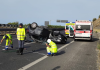 Incidente sull’A2 tra Eboli e Battipaglia: auto si ribalta, quattro feriti